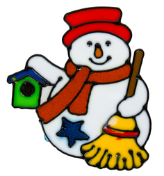 Наклейка на окно Erich Krause Снеговик с метлой 13х15 см