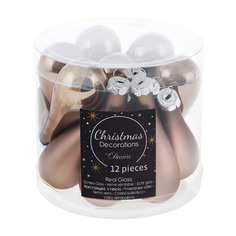 Набор игрушек Kaemingk на елку 7.5см 12шт коричневые