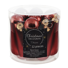 Набор игрушек на елку Kaemingk 7.5см 12шт бордо