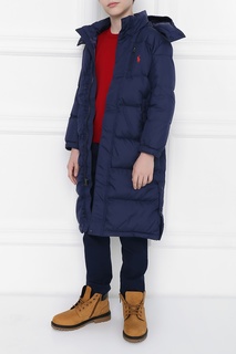 Удлиненный пуховик с капюшоном Ralph Lauren Kids