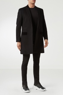 Черное пальто с вышивкой Philipp Plein
