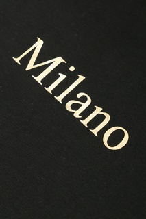 Черная футболка из хлопка с принтом Moschino