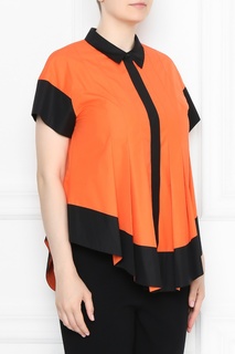 Оранжевая блузка с контрастной отделкой Marina Rinaldi
