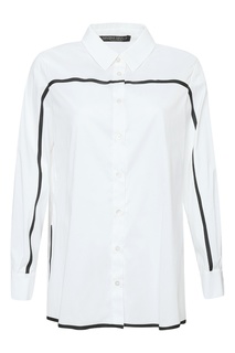 Белая блузка с контрастной отделкой Marina Rinaldi