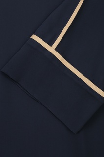 Темно-синяя блузка с контрастной отделкой Marina Rinaldi