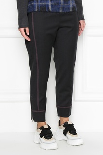 Шерстяные брюки с контрастной отделкой Marina Rinaldi
