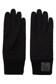 Черные комбинированные перчатки с нашивкой Karl Lagerfeld