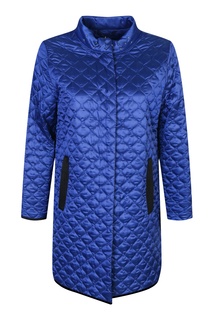 Синяя удлиненная куртка с отделкой Marina Rinaldi