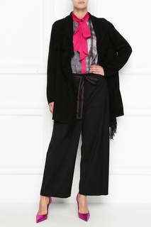 Черные свободные брюки с отделкой Marina Rinaldi