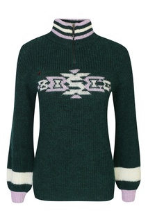 Зеленый шерстяной свитер с узорами Bosco Fresh