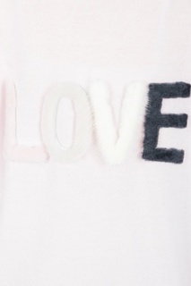 Пуловер нежно-розового цвета с надписью LOVE на спине MAX & MOI