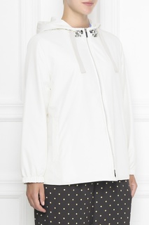 Белая куртка с капюшоном и декором Marina Rinaldi