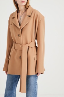 Бежевый жакет с поясом Alexandr Rogov