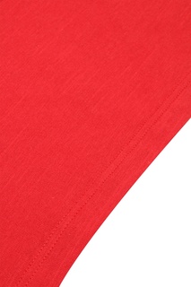 Красный лонгслив с вышивкой и надписями Miki House