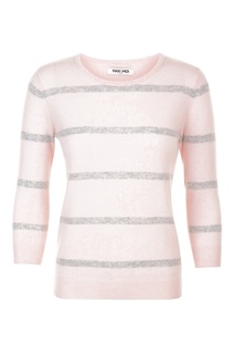 Облегающий джемпер розового цвета с серыми полосами MAX & MOI
