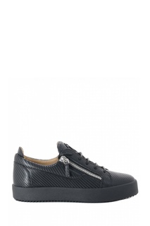 Ботинки из черной фактурной кожи Giuseppe Zanotti Design