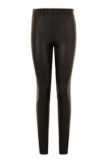 Брюки-скинни из черной кожи MAX & MOI