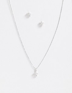 Ожерелье и серьги с кристаллами Swarovski от Krystal London-Очистить