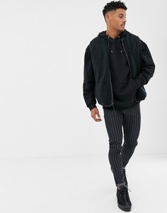Двусторонний плюшевый жилет темно-синего цвета ASOS DESIGN-Темно-синий