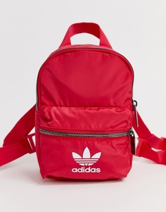 Розовый маленький рюкзак с логотипом-трилистником adidas Originals-Красный