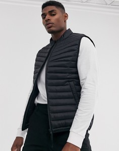 Черный дутый жилет ASOS DESIGN-Черный цвет