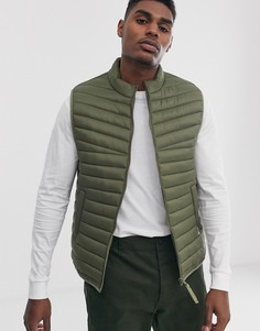 Утепленный жилет цвета хаки ASOS DESIGN-Зеленый цвет
