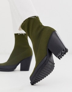 Ботинки цвета хаки на массивной подошве ASOS DESIGN-Зеленый