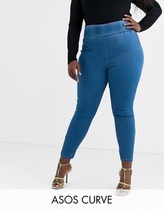 Джеггинсы с завышенной талией ASOS DESIGN Curve Rivington-Синий