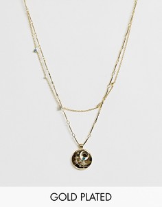 Золотистое ожерелье с подвеской и камнем для родившихся в декабре Wanderlust & Co-Золотой