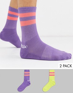 Набор из 2 пар спортивных носков в рубчик сиреневого и желтого цвета Mossimo-Мульти