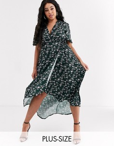 Асимметричное платье с цветочным принтом Missguided Plus-Мульти