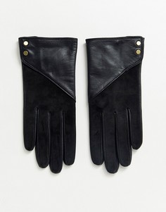 Черные перчатки с кожаной и замшевой отделкой & Other Stories-Черный