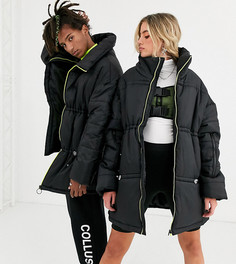 Черный oversize-пуховик COLLUSION Unisex