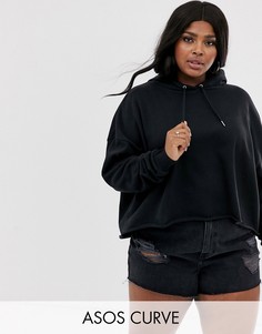Свободный худи черного цвета ASOS DESIGN Curve-Черный