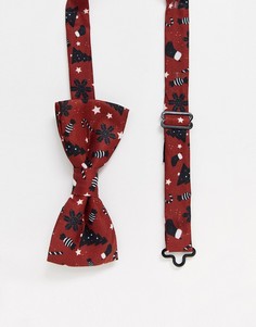 Новогодний галстук-бабочка Only & Sons-Красный