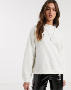 Светло-бежевый хлопковый свитшот Bershka-Мульти