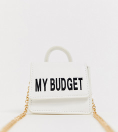 Эксклюзивная маленькая сумка через плечо с надписью \"my budget\" Skinnydip-Белый