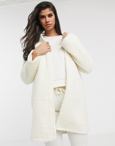 Халат из искусственной цигейки ASOS DESIGN-Neutral