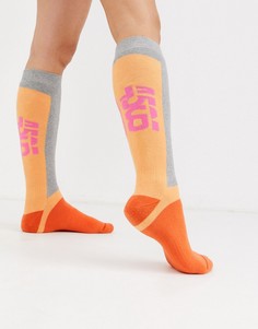 Неоново-оранжевые лыжные носки ASOS 4505-Мульти