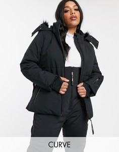 Горнолыжная куртка с искусственным мехом ASOS 4505 Curve-Черный