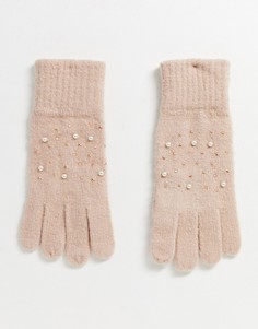 Перчатки с декоративной отделкой Boardmans-Розовый