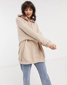 Oversize-худи бежевого цвета Bershka-Розовый