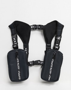 Черная сумка на грудь с фирменной лентой HXTN Supply-Черный