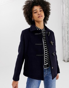 Короткое пальто с добавлением шерсти Gloverall-Темно-синий