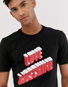 Черная футболка с надписью Love Moschino-Черный