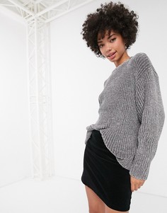 Серый джемпер с круглым вырезом Monki