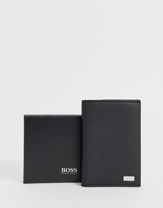 Черная кожаная обложка для паспорта BOSS Crosstown-Черный