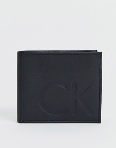 Кожаный бумажник с логотипом Calvin Klein - f1nn-Черный