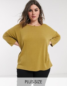 Фактурный топ цвета хаки Vero Moda curve-Зеленый