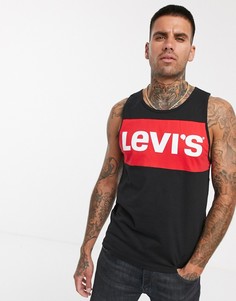 Черная майка с логотипом Levis - lazy-Черный